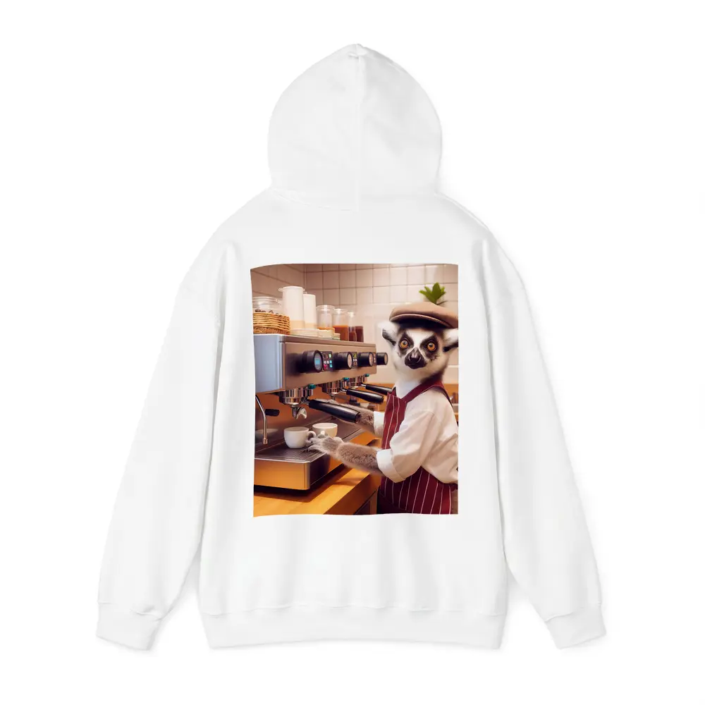 Ring Tailed Lemur Barista In Coffee Shop – Hoodies