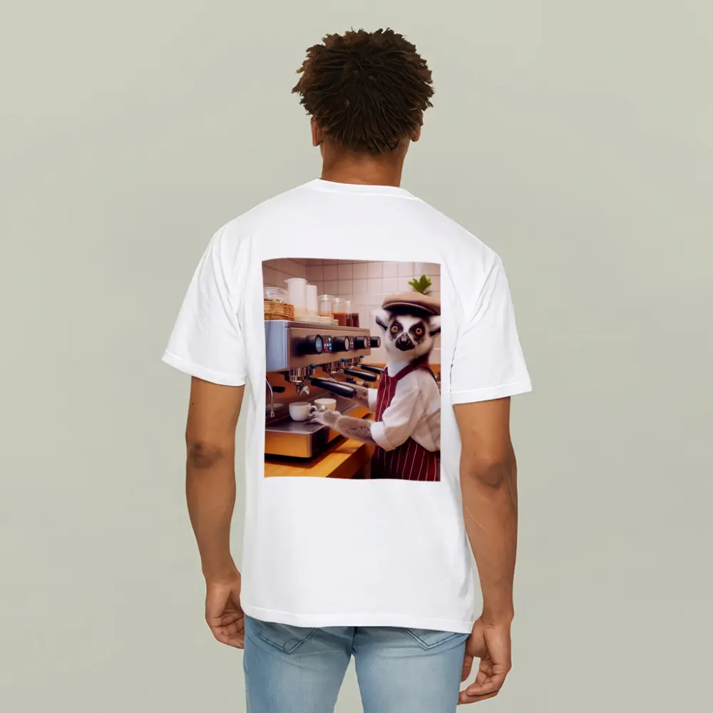 Ring Tailed Lemur Barista In Coffee Shop – T-Shirts