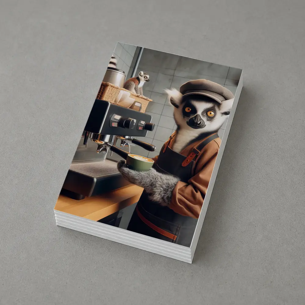 Ring Tailed Lemur Barista Coffee Shop – Postcards