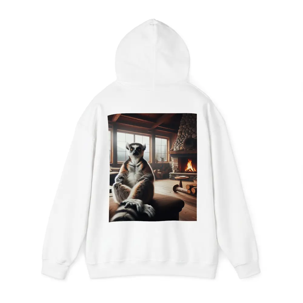 Ring Tailed Lemur Cozy Cabin Fireplace – Hoodies
