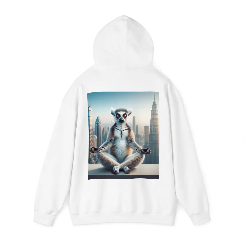 Ring Tailed Lemur Meditating City Skyline – Hoodies