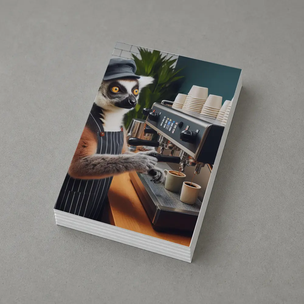 Ring Tailed Lemur Barista Making Espresso – Postcards