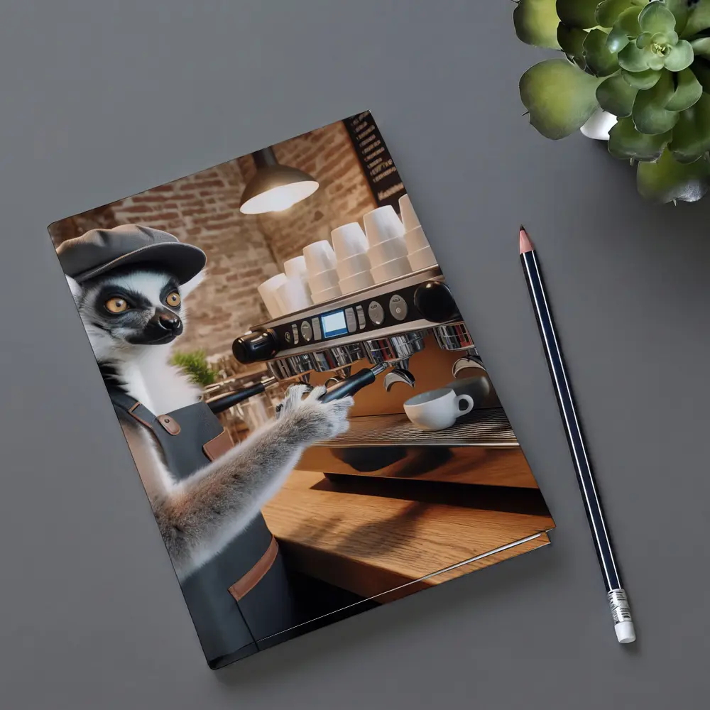 Ring Tailed Lemur Barista Coffee Shop – Notebooks