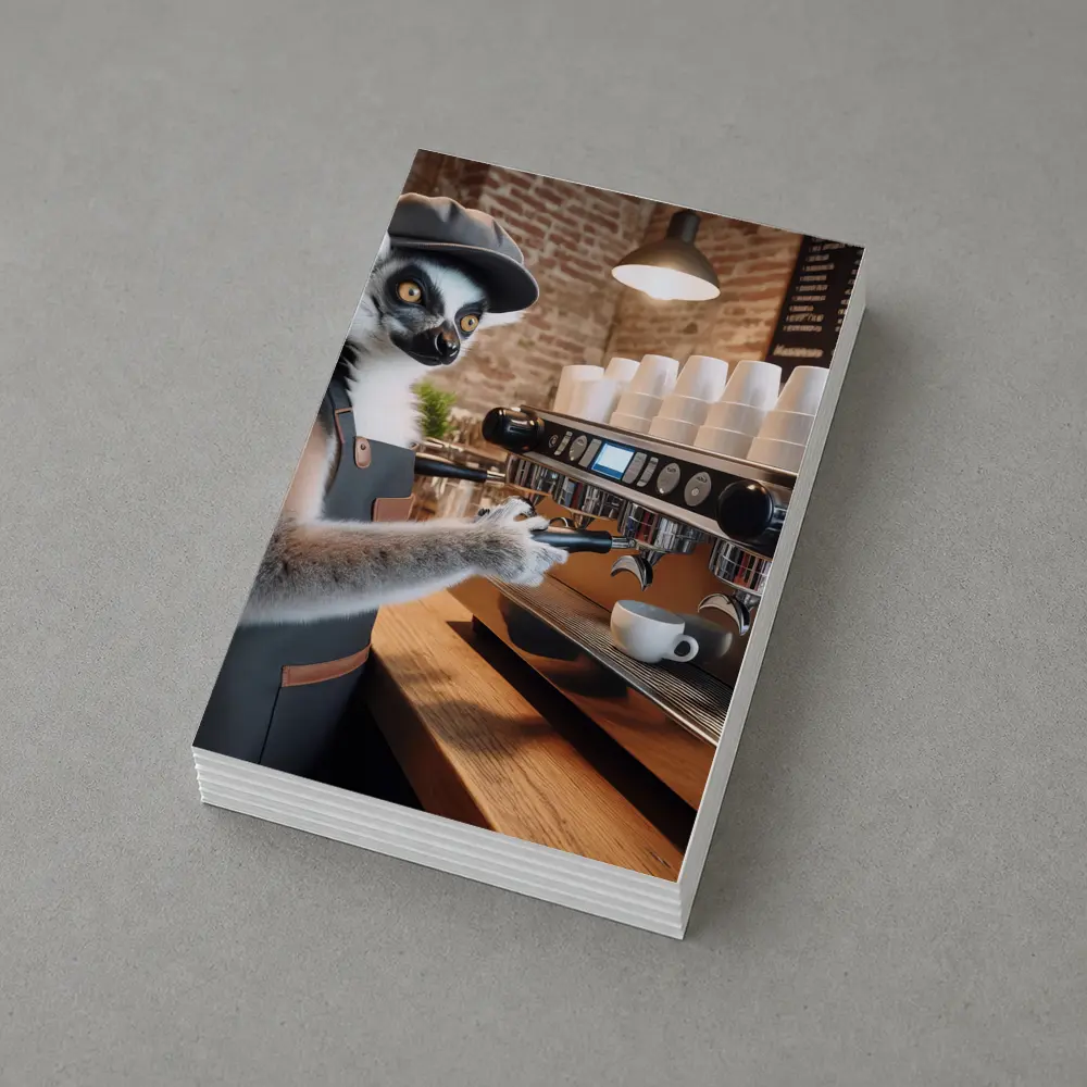 Ring Tailed Lemur Barista Coffee Shop – Postcards