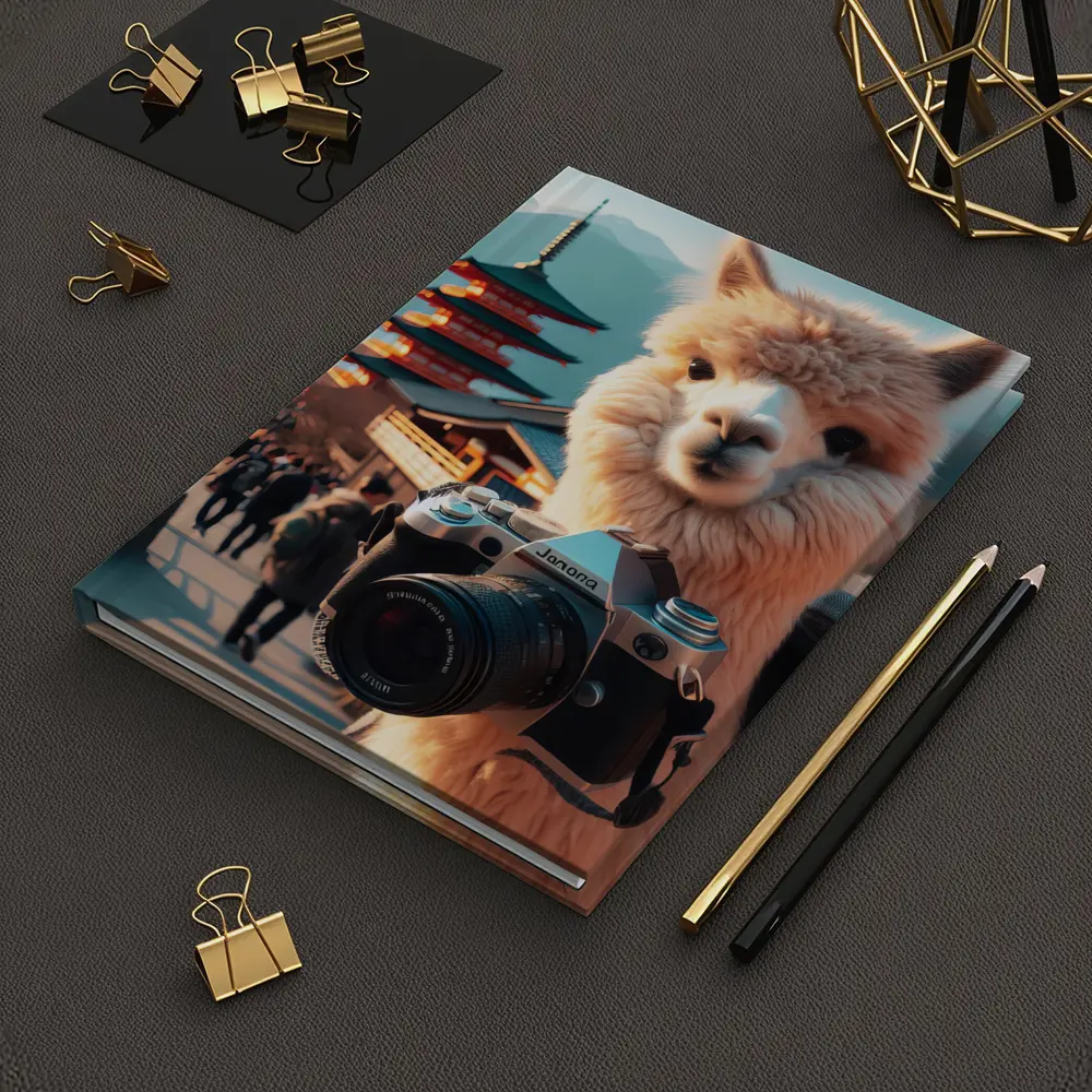 Alpaca Tourist Holding Camera Japan Pagoda – Notebooks