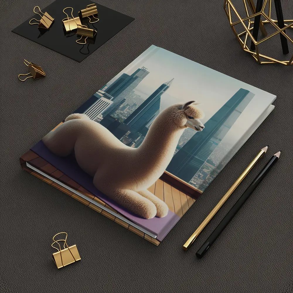Alpaca Doing Yoga City Skyline – Notebooks