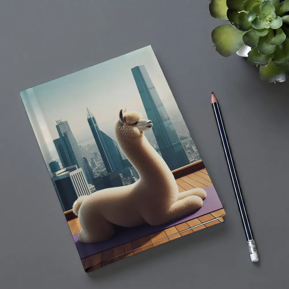Alpaca Doing Yoga City Skyline – Notebooks