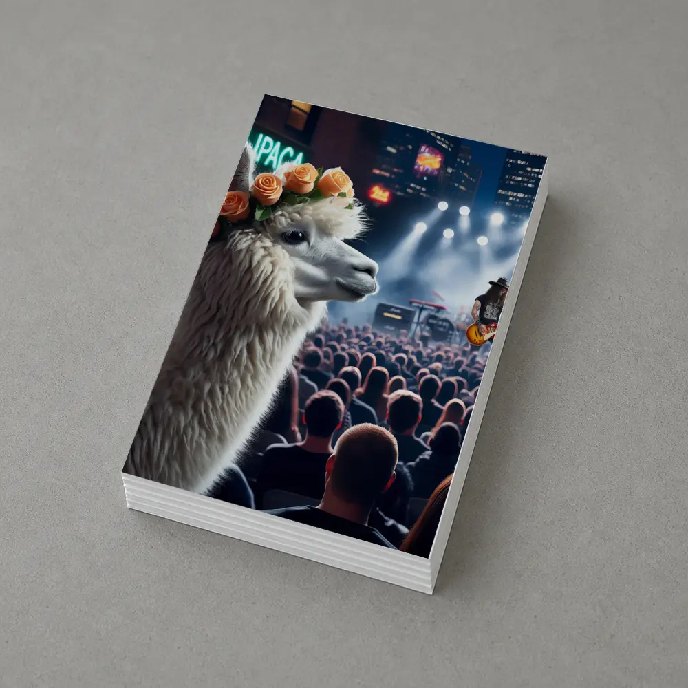 Alpaca With Roses At Rock Concert – Postcards