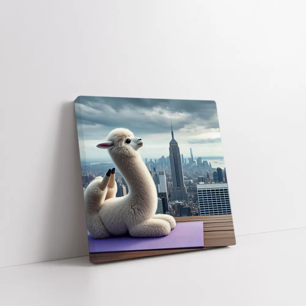Alpaca Doing Yoga New York City – Wall Art