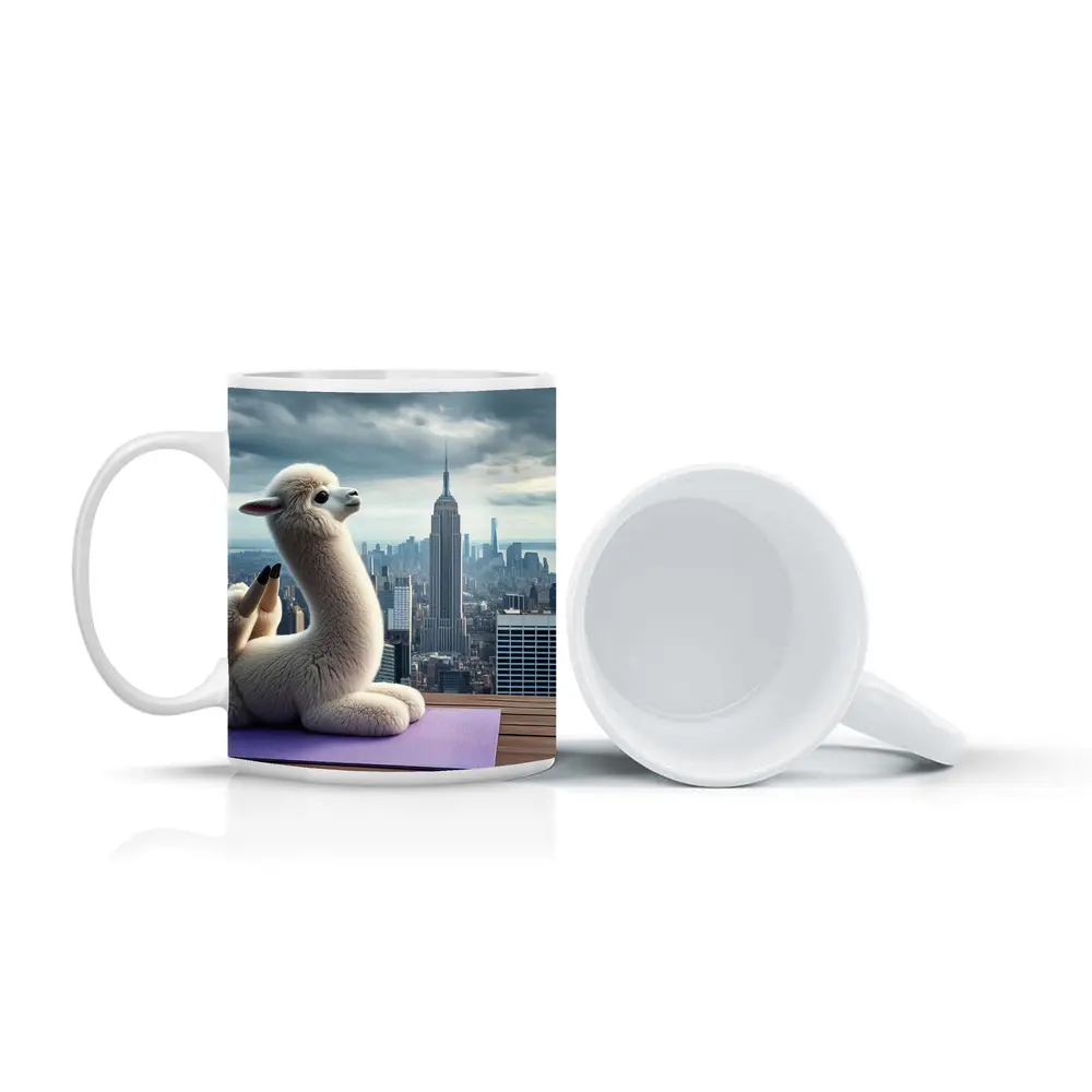 Alpaca Doing Yoga New York City – Mugs