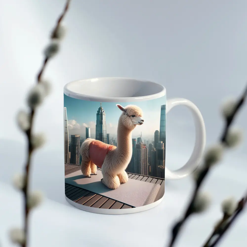 Fluffy Alpaca Yoga Mat City Skyline – Mugs