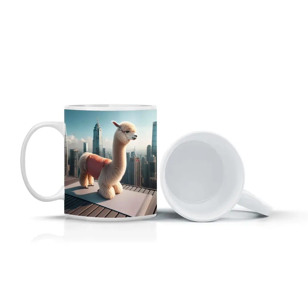 Fluffy Alpaca Yoga Mat City Skyline – Mugs