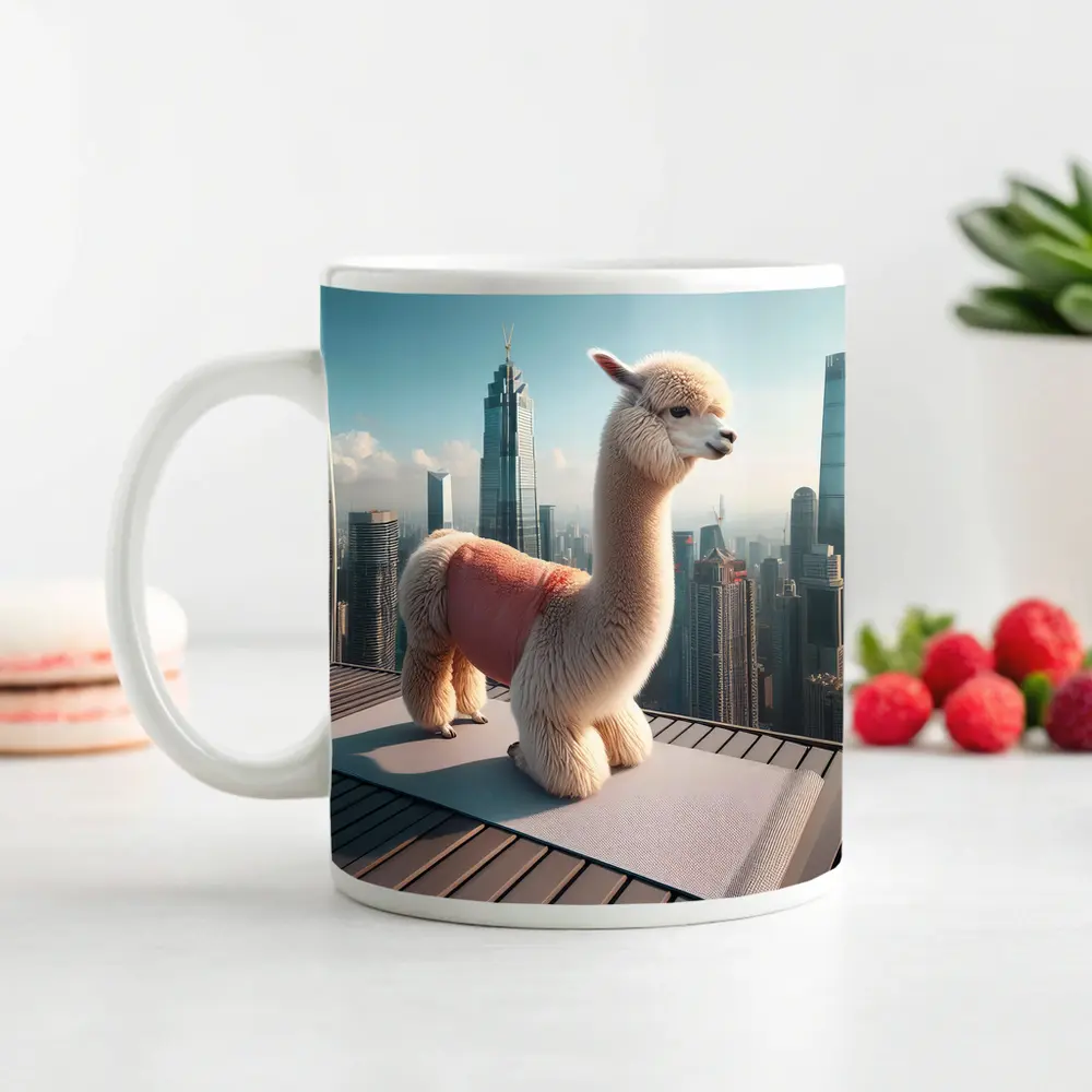Fluffy Alpaca Yoga Mat City Skyline – Mugs