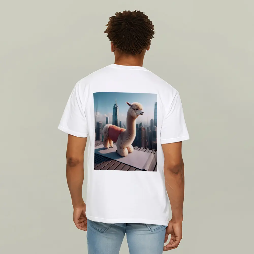 Fluffy Alpaca Yoga Mat City Skyline – T-Shirts