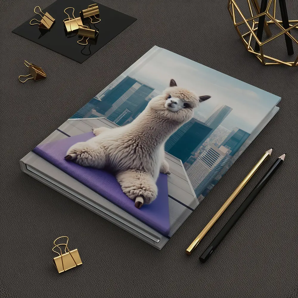 Alpaca Doing Yoga City Skyline – Notebooks