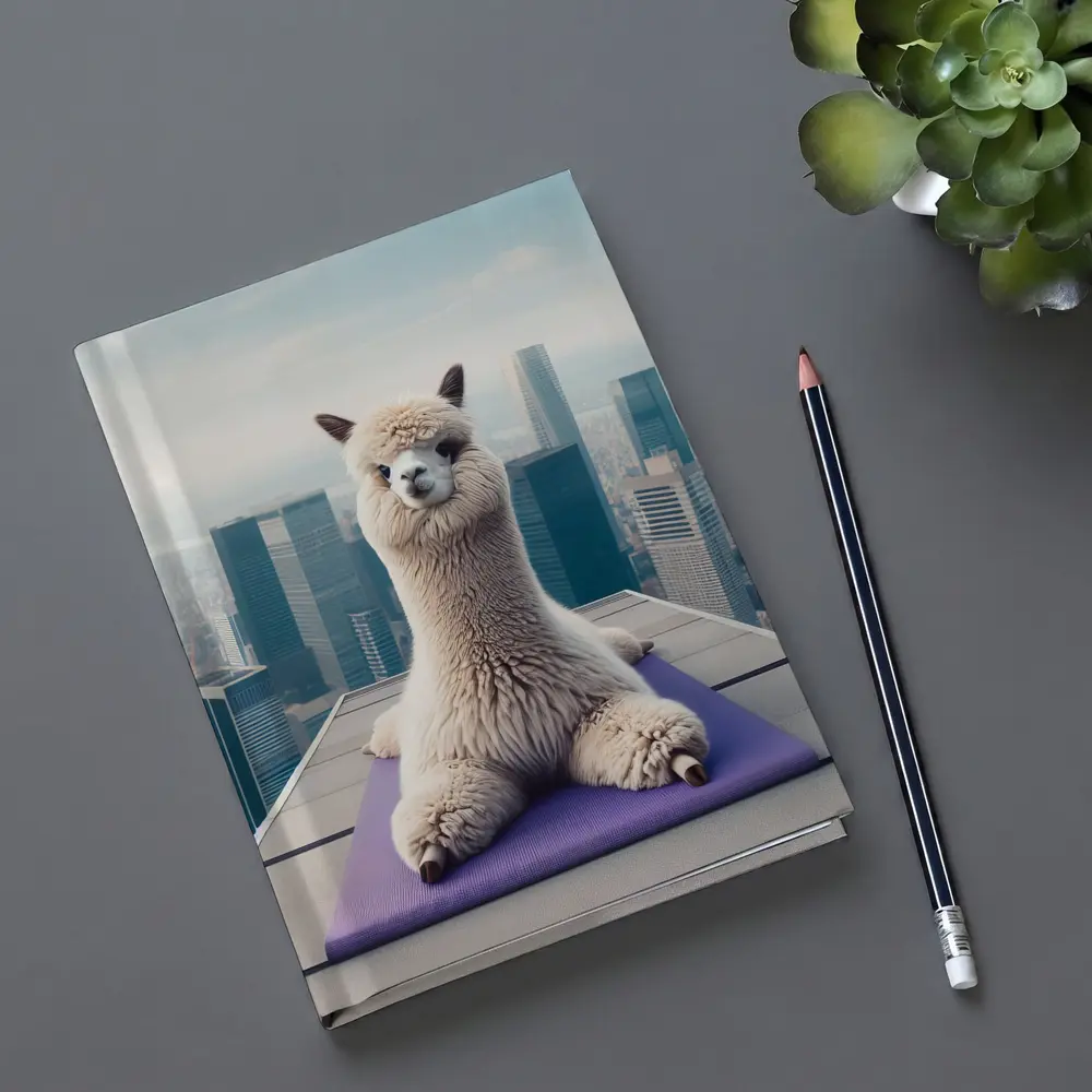 Alpaca Doing Yoga City Skyline – Notebooks
