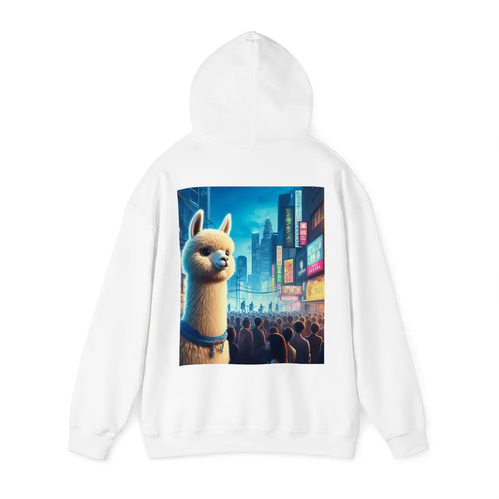 Alpaca Llama Neon City Street Night – Hoodies