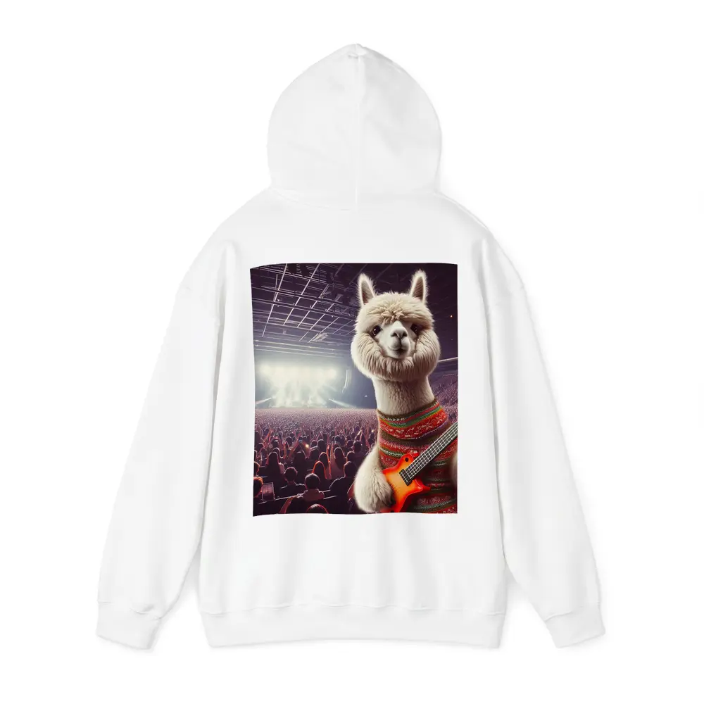 Alpaca Playing Guitar At Rock Concert – Hoodies