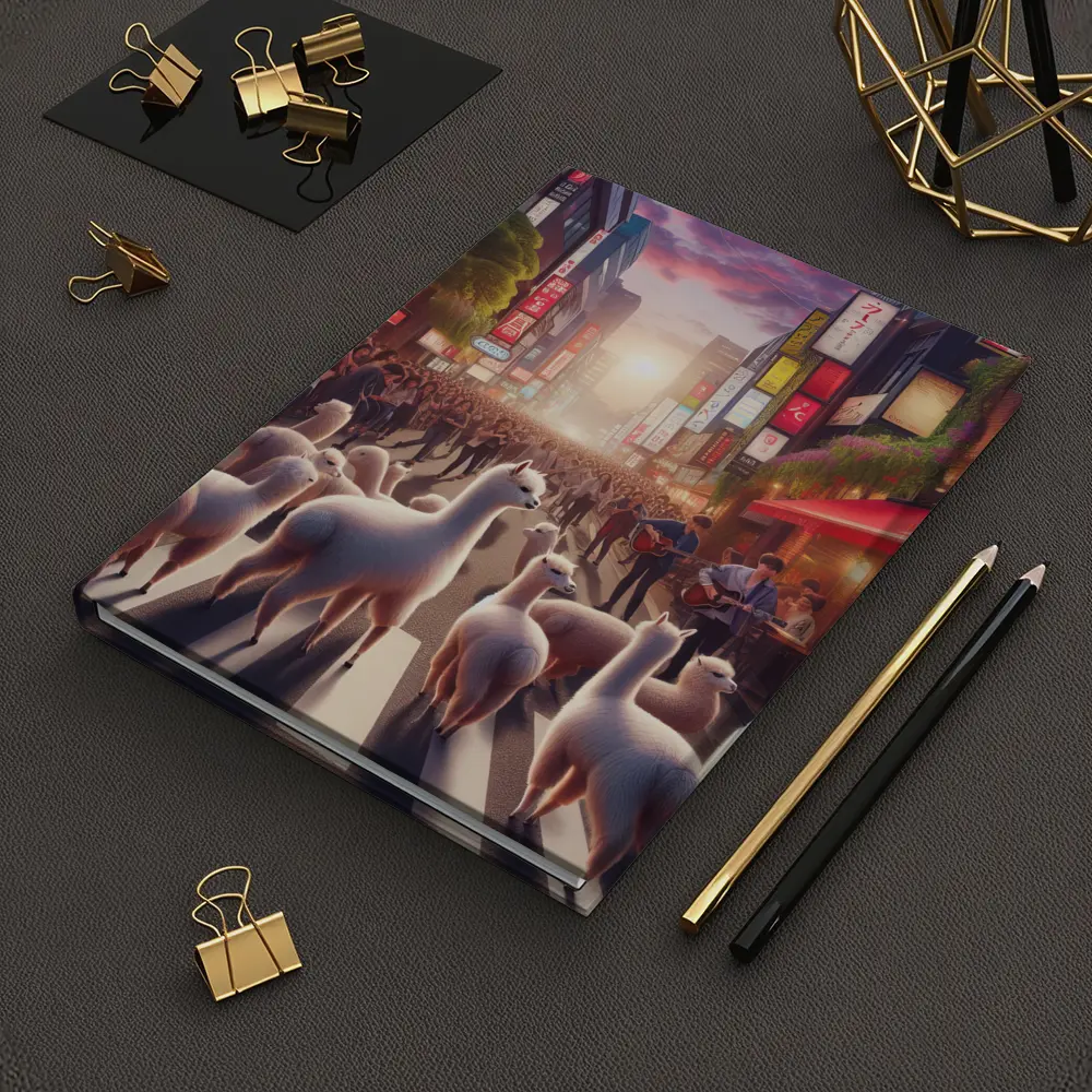 Alpacas Walking Through Busy Tokyo Street – Notebooks