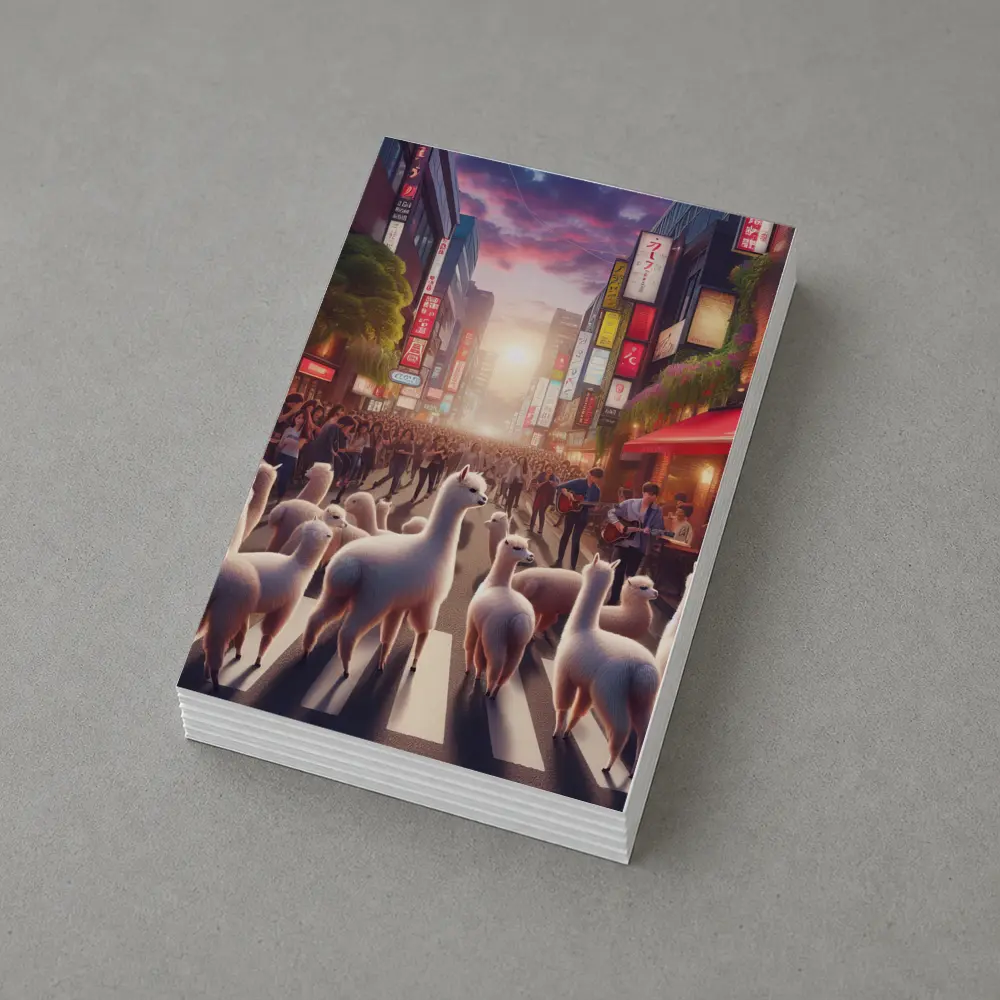 Alpacas Walking Through Busy Tokyo Street – Postcards
