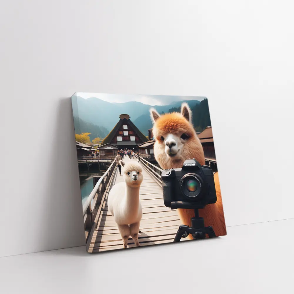 Alpaca Photographer Canon Camera Japan Village – Wall Art
