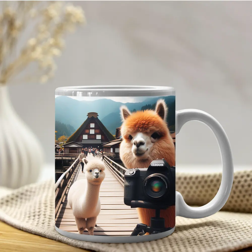 Alpaca Photographer Canon Camera Japan Village – Mugs