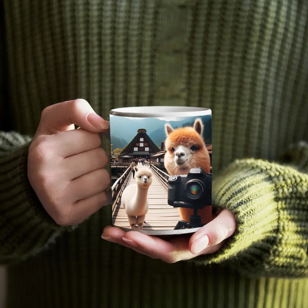 Alpaca Photographer Canon Camera Japan Village – Mugs