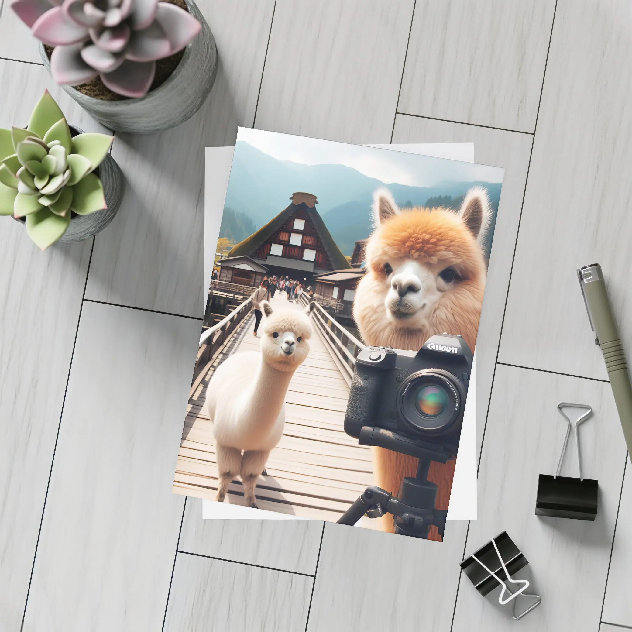 Alpaca Photographer Canon Camera Japan Village – Postcards