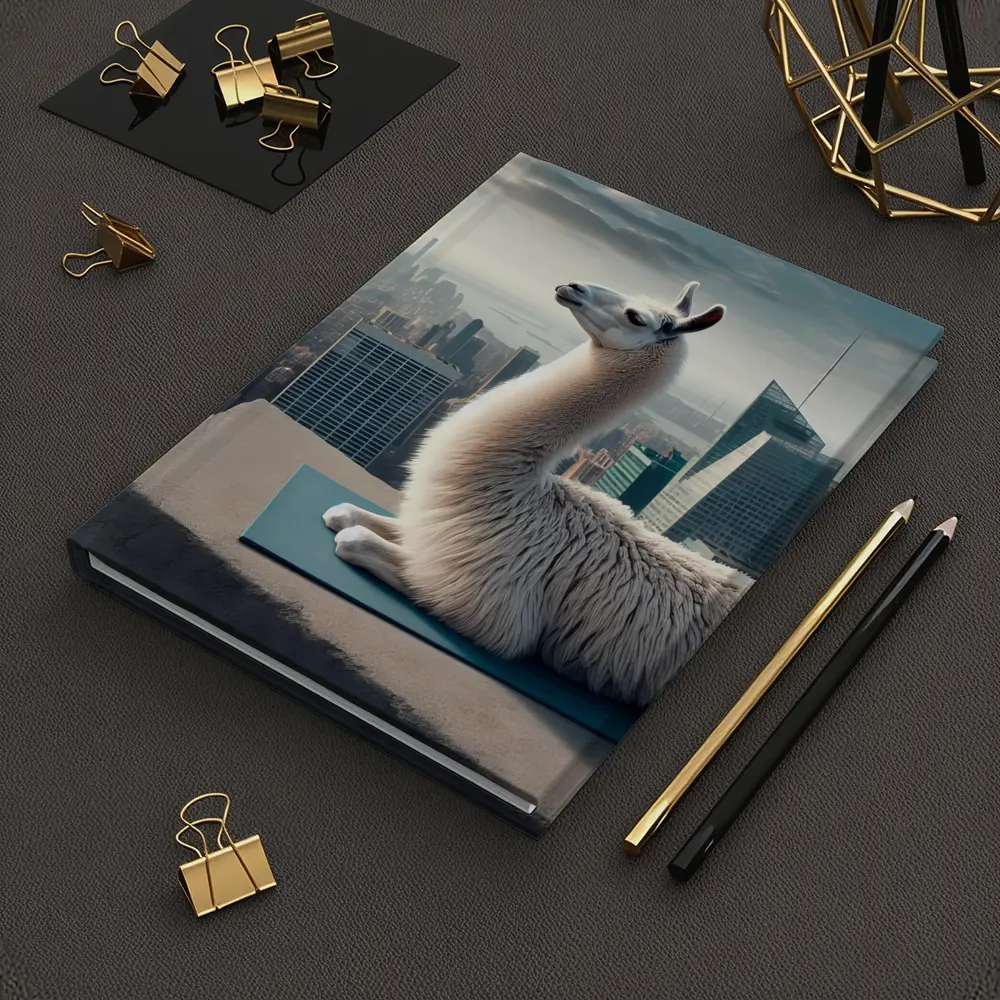 Llama on Yoga Mat New York Skyline – Notebooks