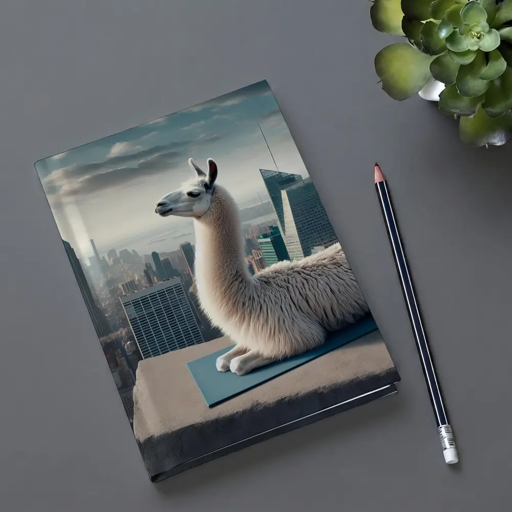 Llama on Yoga Mat New York Skyline – Notebooks