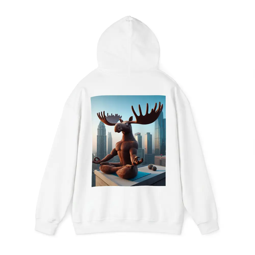 Moose Meditating Yoga City Skyline – Hoodies