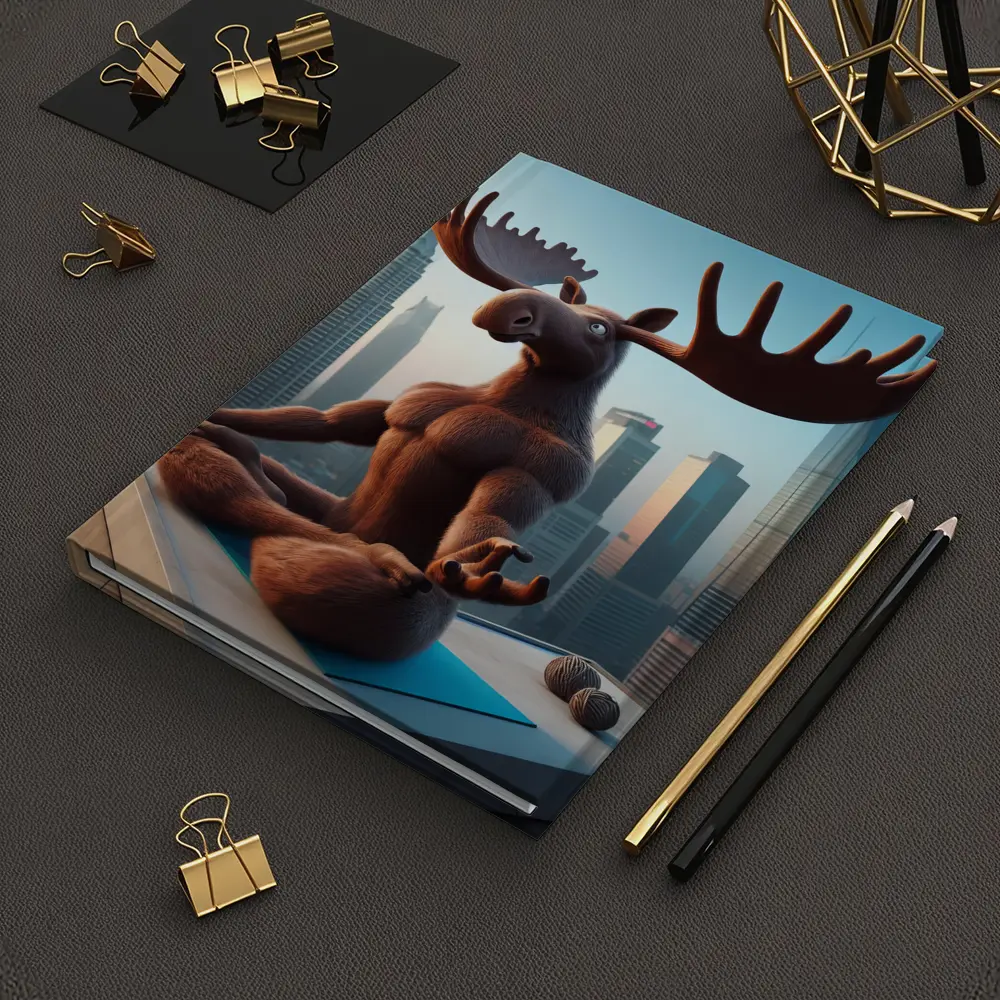 Moose Meditating Yoga City Skyline – Notebooks