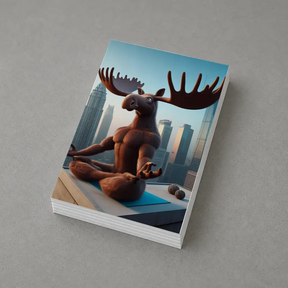 Moose Meditating Yoga City Skyline – Postcards