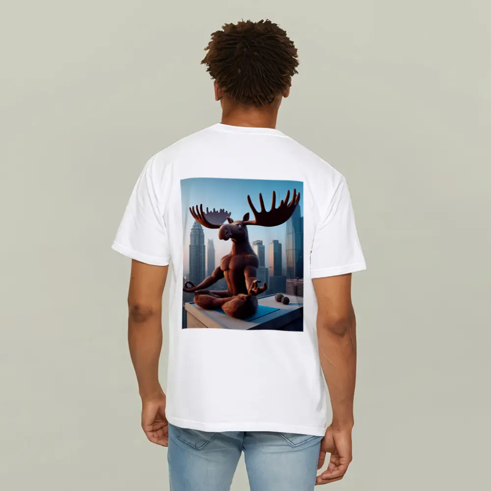 Moose Meditating Yoga City Skyline – T-Shirts