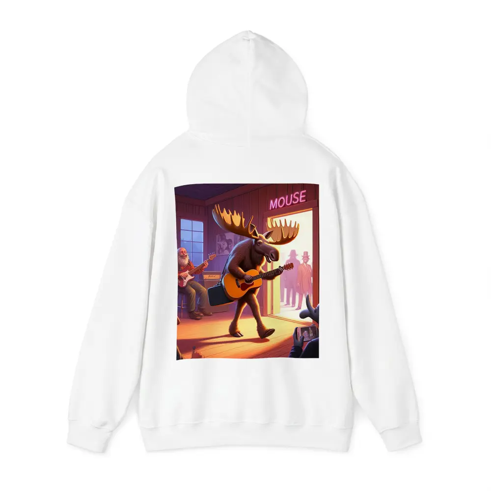 Moose Playing Guitar at Music Bar – Hoodies