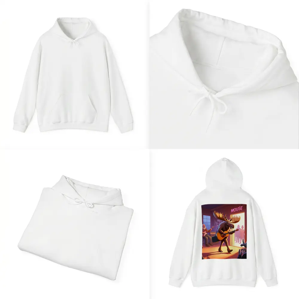Moose Playing Guitar at Music Bar – Hoodies