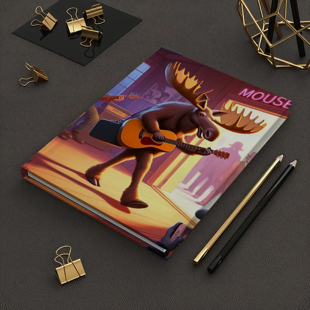 Moose Playing Guitar at Music Bar – Notebooks