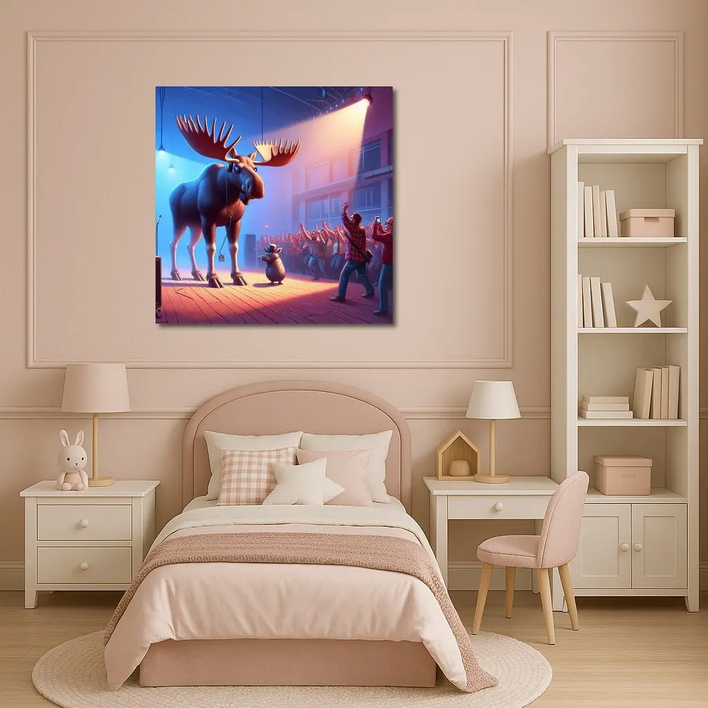 Moose On Stage Concert Crowd Spotlight – Wall Art