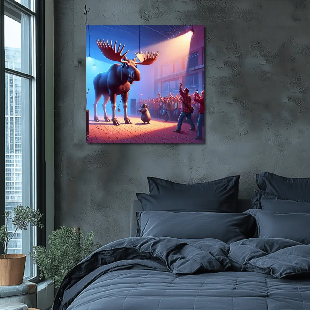Moose On Stage Concert Crowd Spotlight – Wall Art