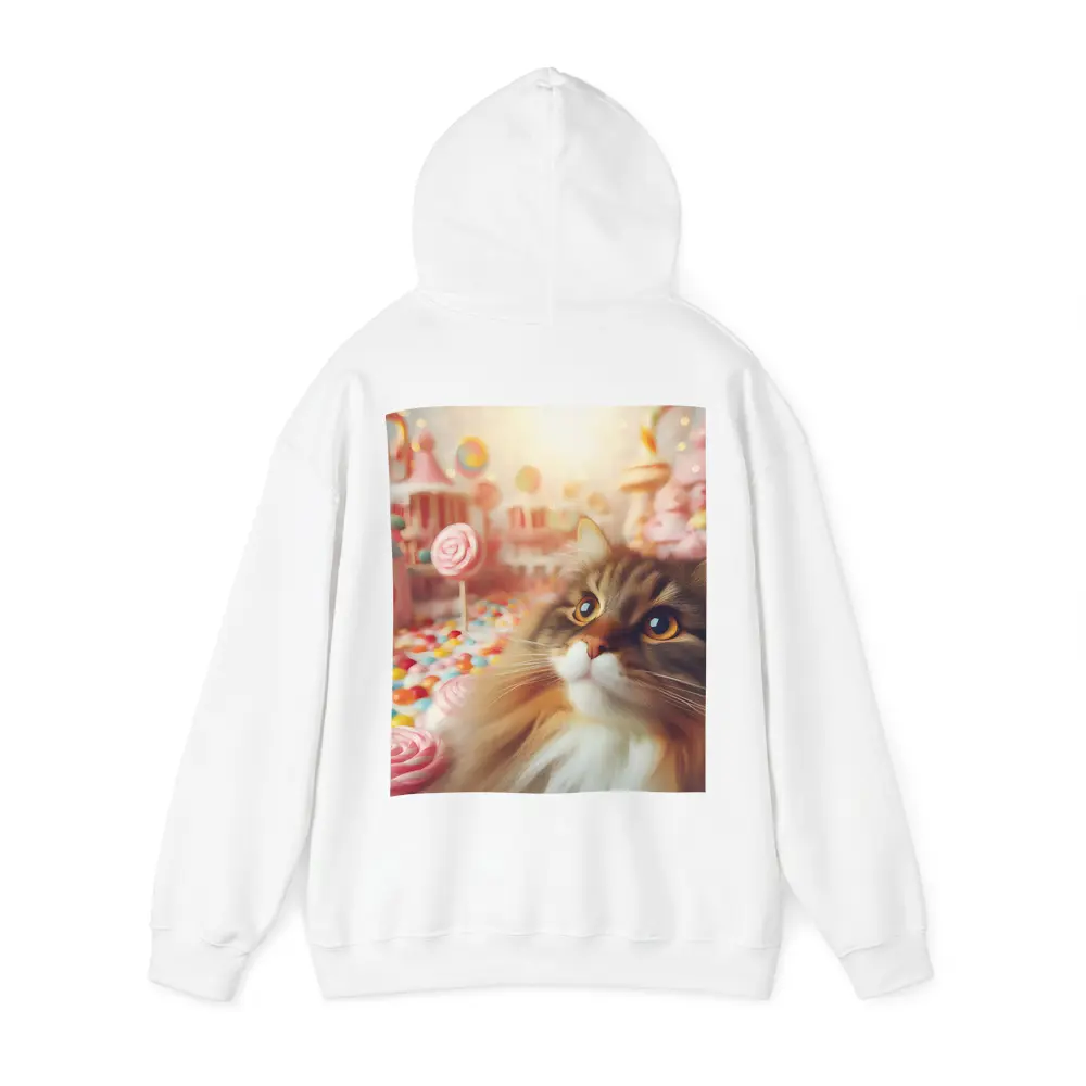 Fluffy Cat in Colorful Candy Fantasy World – Hoodies