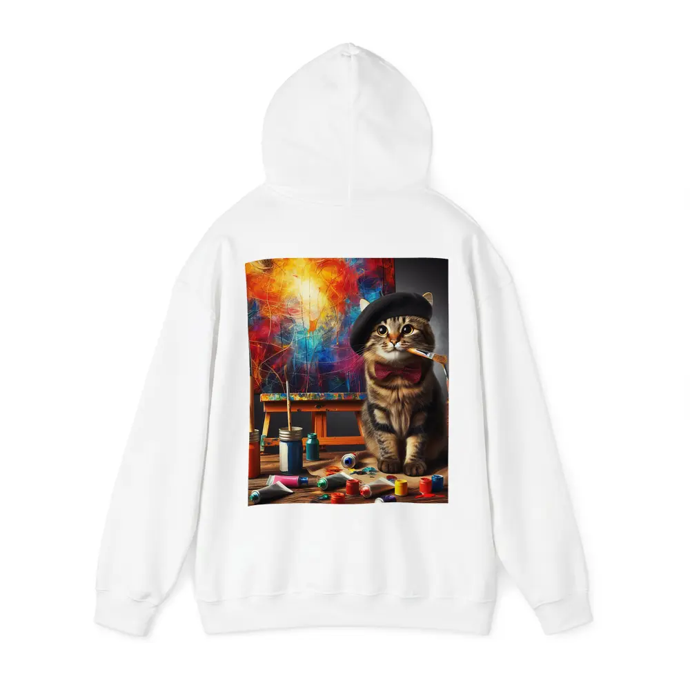 Artist Cat Beret Bow Tie Paint Studio – Hoodies