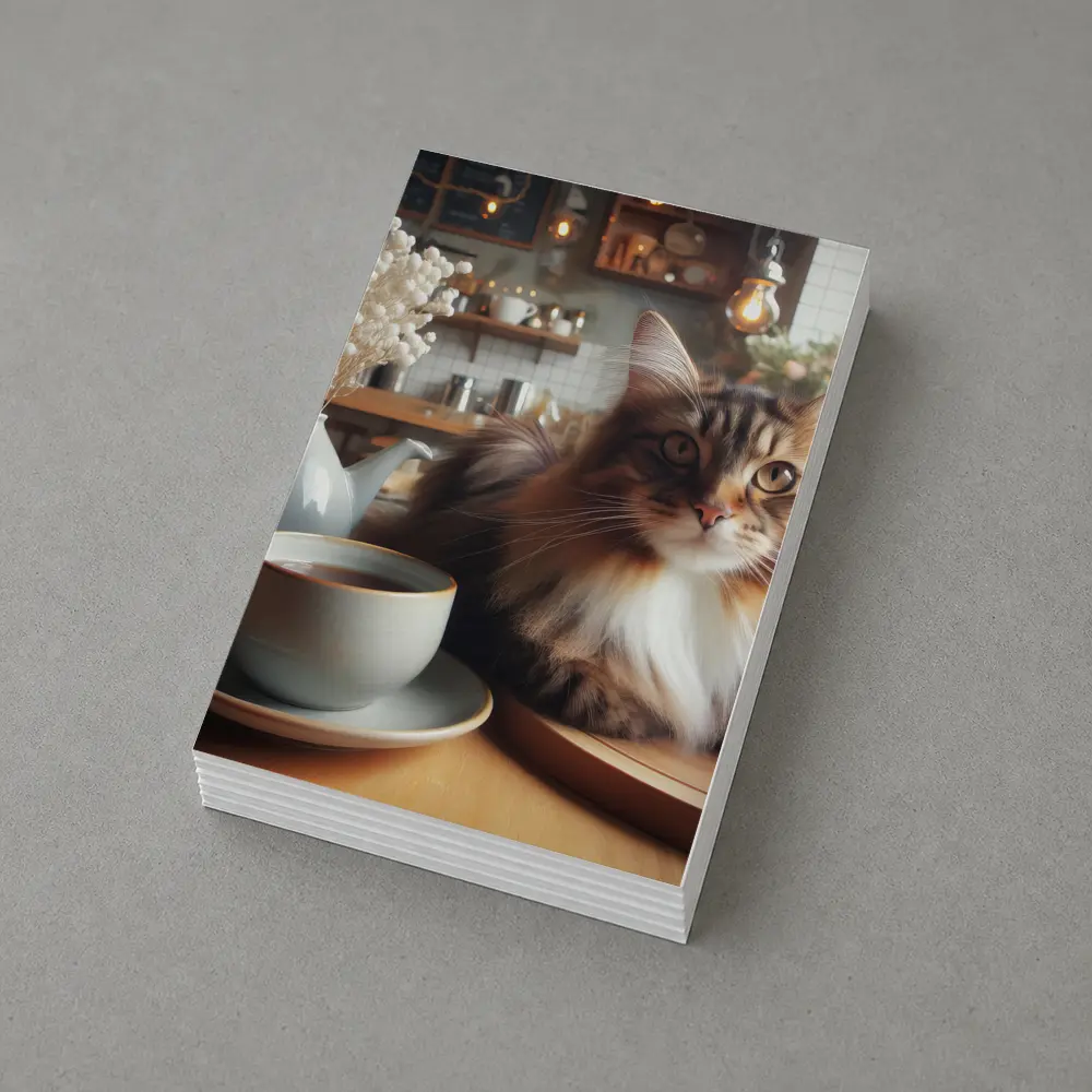Maine Coon Cat Cozy Cafe Coffee Shop – Postcards