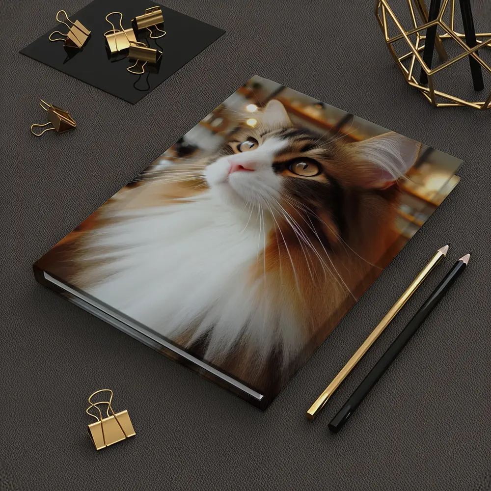 Norwegian Forest Cat Inside Cozy Coffee Shop – Notebooks