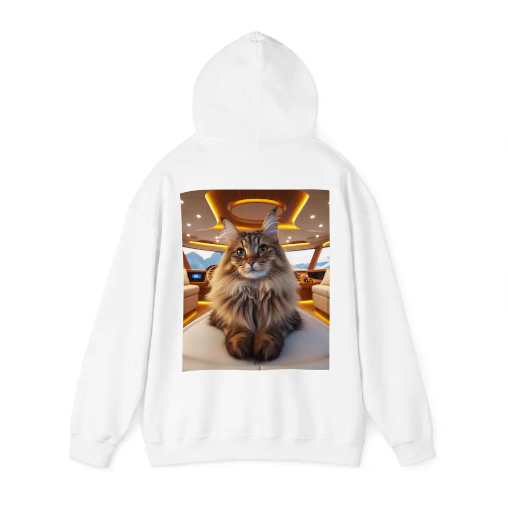 Maine Coon Cat Relaxing Inside Luxury Yacht – Hoodies