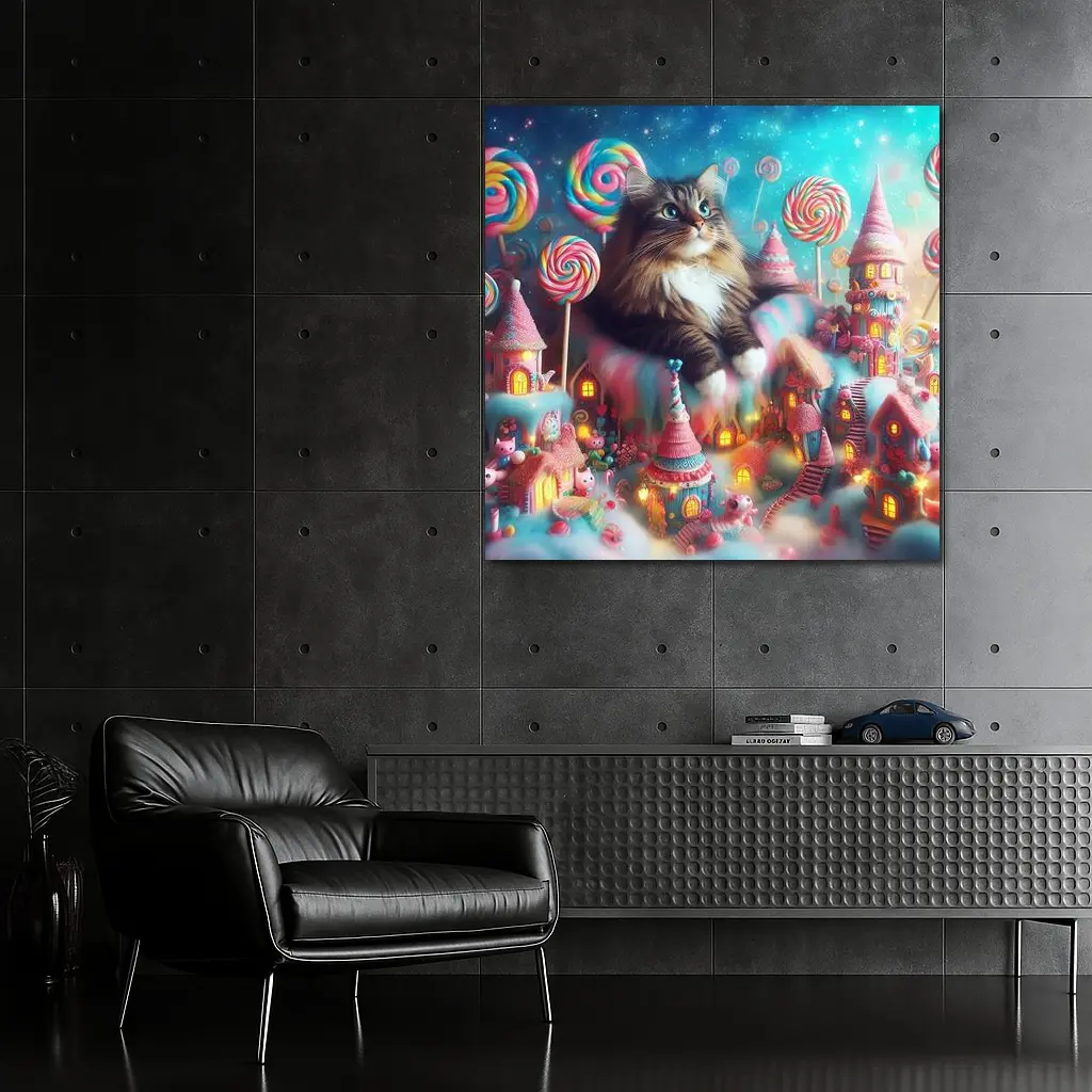 Norwegian Forest Cat Magical Candy Land Fantasy – Wall Art