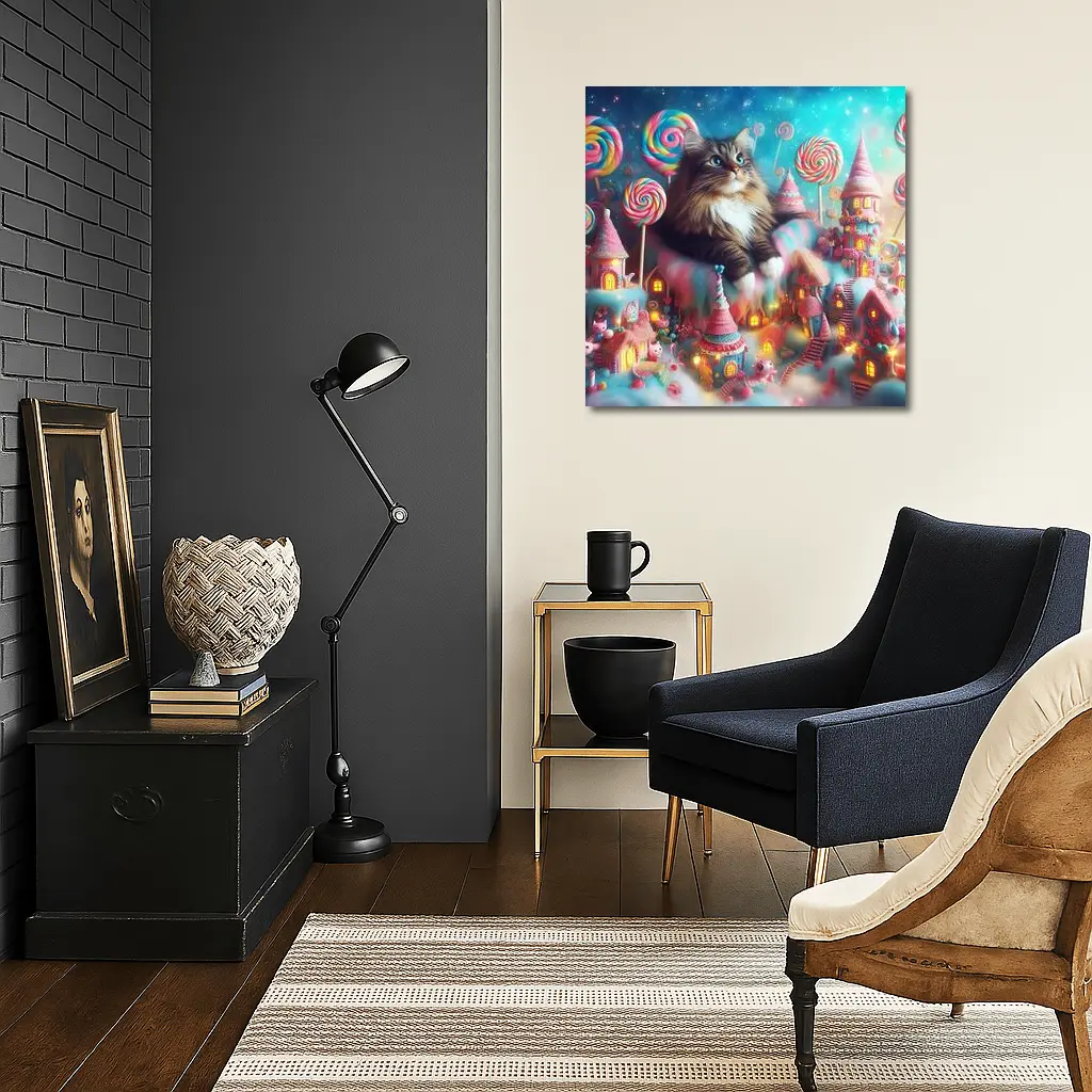 Norwegian Forest Cat Magical Candy Land Fantasy – Wall Art