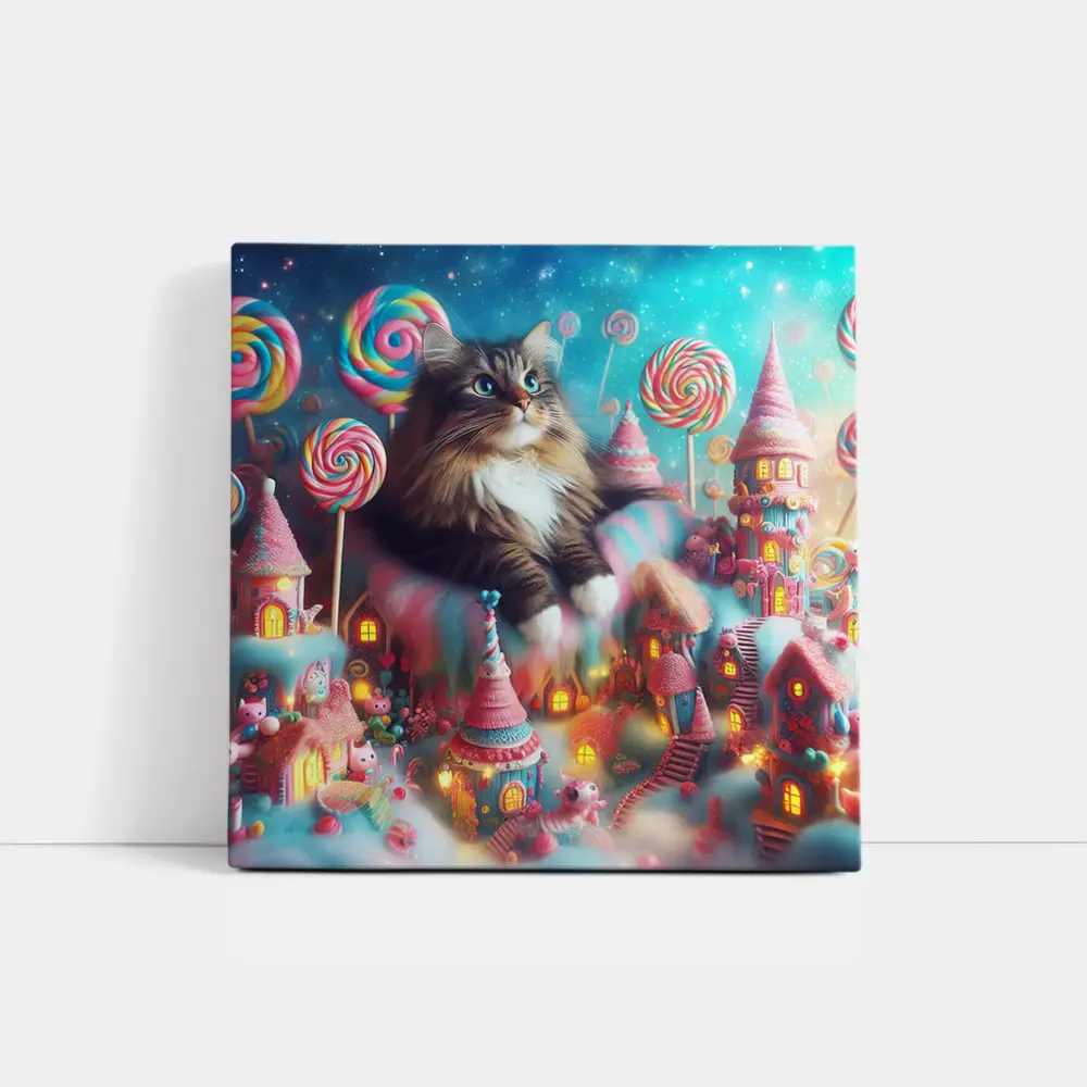 Norwegian Forest Cat Magical Candy Land Fantasy – Wall Art