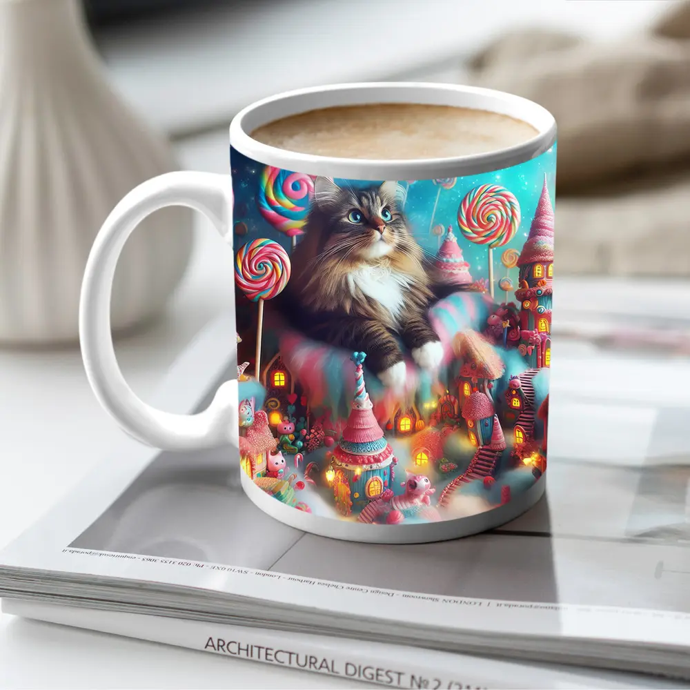 Norwegian Forest Cat Magical Candy Land Fantasy – Mugs