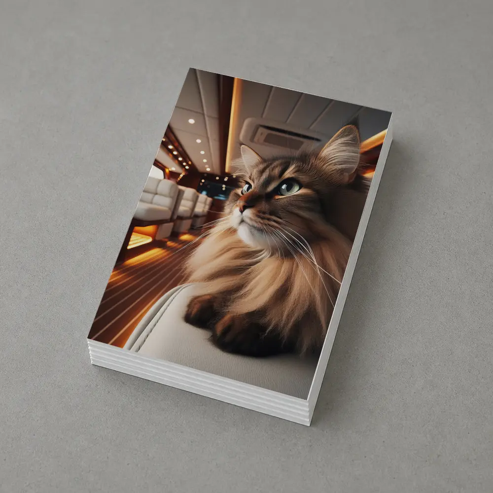 Somali Cat Relaxing Inside Luxury Yacht – Postcards