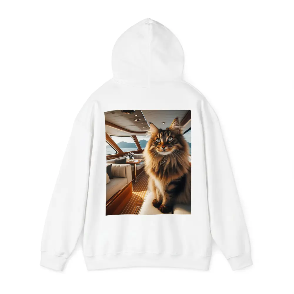 Maine Coon Cat Inside Luxury Yacht Cabin – Hoodies
